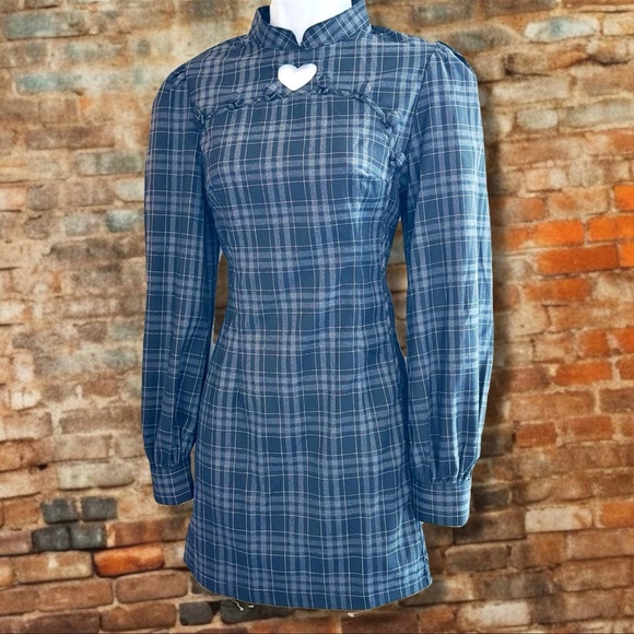 NWT Punk Rave Plaid Heart Cut Out Mini Dress | Small - Picture 5 of 10
